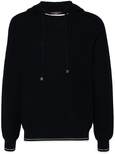 striped-edge hoodie